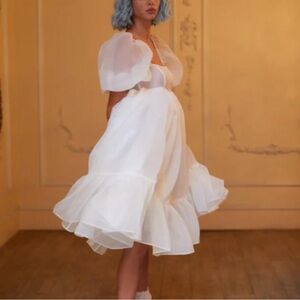 Selkie Ivory French Puff Dress, size M, NWT